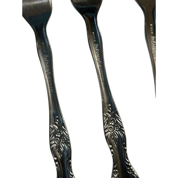 Lot Of 4 Reed & Barton Rebacraft Stainless Candice Andrea Cocktail Forks Korea - Picture 5 of 5